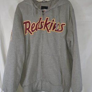 Vintage NFL Redskins Zip Up Hoodie With Glove Loops Size M
